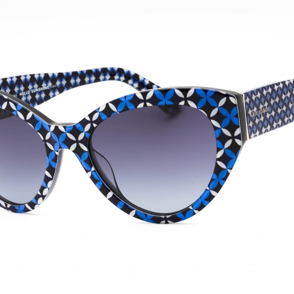 KATE SPADE PAISLEIGH/S S6F9O BLUE WHITE FLORAL Sunglasses 140MM CAT EYE GRADIENT - Picture 3 of 10